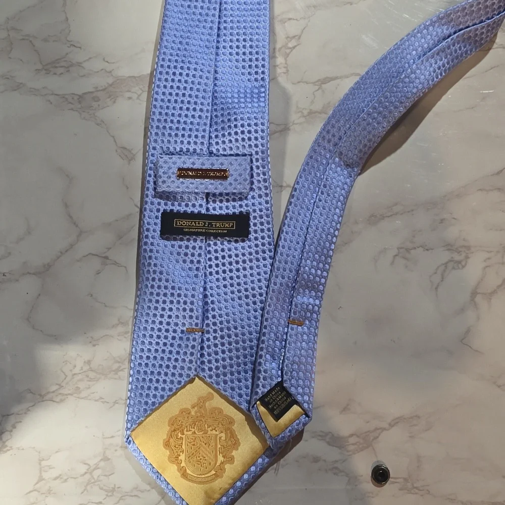 Sophisticated Light Blue Textured Tie By Donald Trump
